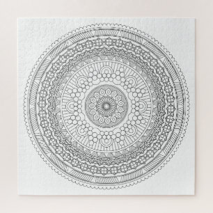 Schwarz-Weiß-Rund-Mandala v3 zum Ausmalen