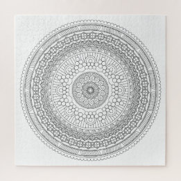 Schwarz & Weiß Runde Mandala v3 Coloring