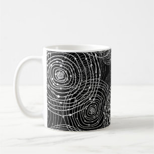 Schwarz-weiß: Rundformen nahtlos. Kaffeetasse