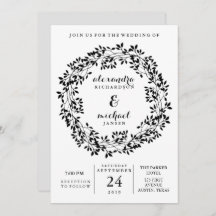 Schwarz-Weiß-Rustikal-Kranz-Hochzeit