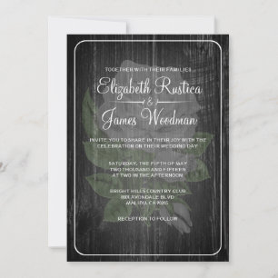 Schwarz-Weiß-Rustikale Hochzeitseinladungen Einladung