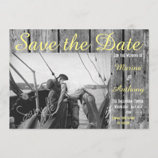 Schwarz-Weiß-Rustikale Romantik Save the Date Nr.