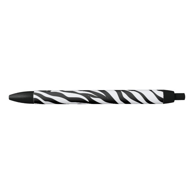 Schwarz & Weiß Safari Thema Zebra Animal Print Tin Kugelschreiber (Vorderseite)