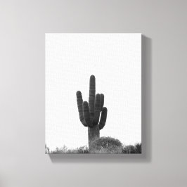 Schwarz & Weiß Saguaro Kaktus auf Hügel 8x10 Leinwanddruck
