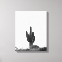 Schwarz-Weiß-Saguaro-Kaktus auf Hügelspitze 11x14