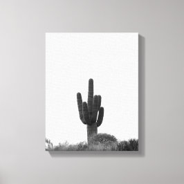 Schwarz-Weiß-Saguaro-Kaktus auf Hügelspitze 11x14 Leinwanddruck