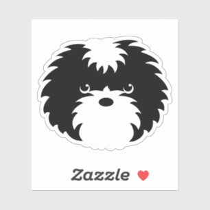 Schwarz-Weiß-Sammy-Hundsticker Aufkleber