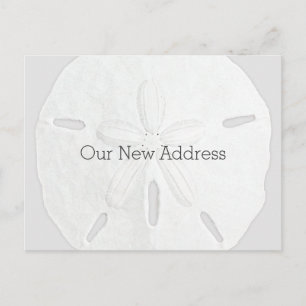 Schwarz-Weiß-Sand-Dollar-Küste Neue Adresse Ankündigungspostkarte