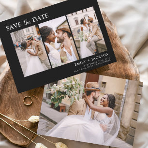 Schwarz-weiß Save the Date 4 Foto Einfach