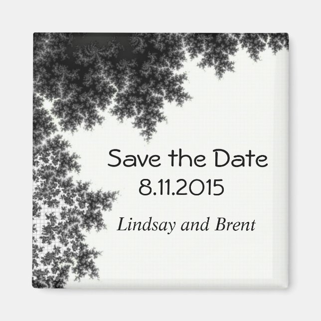 Schwarz-Weiß Save the Date Magnet (Vorne)