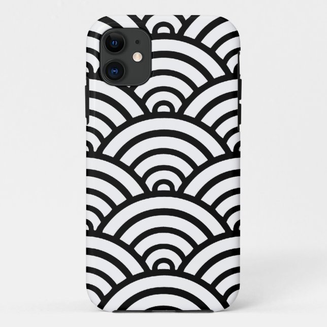 Schwarz-Weiß-Scallop Case-Mate iPhone Hülle (Rückseite)