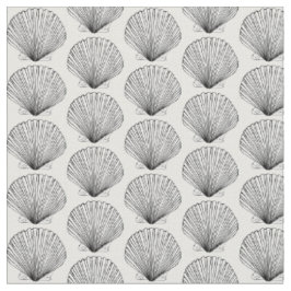 Schwarz-Weiß-Scallop-Muschel Stoff
