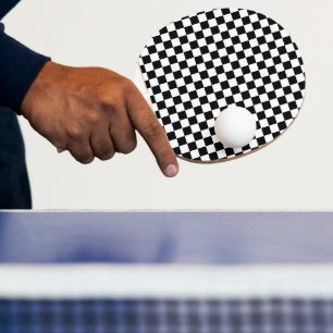 Schwarz-Weiß-Schach-Digitaldruck Tischtennis Schläger