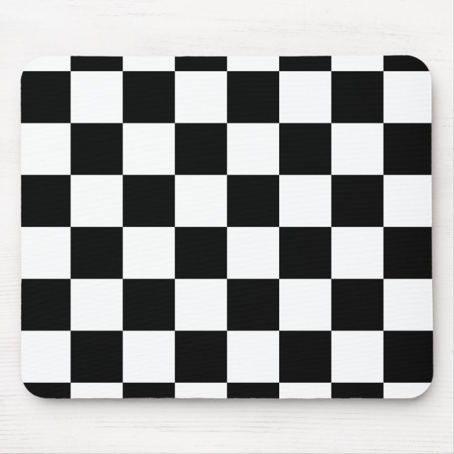 Schwarz-Weiß-Schachbrett Mousepad (Vorne)