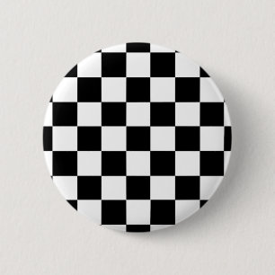 Schwarz-Weiß-Schachbrett-Mustertafel Button