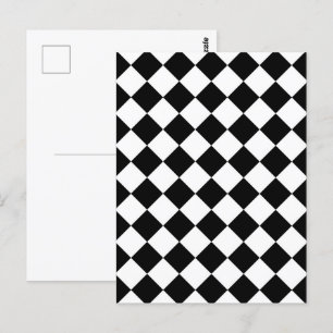 Schwarz-Weiß-Schachbrett Schachbrett-Flaggen-Desig Postkarte