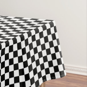 Schwarz-Weiß-Schachbrett Tischdecke