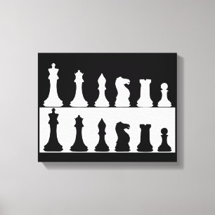 Schwarz-Weiß-Schachbrett-Wandleinwand Leinwanddruck
