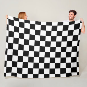 Schwarz-Weiß-Schachbrettmuster Fleecedecke