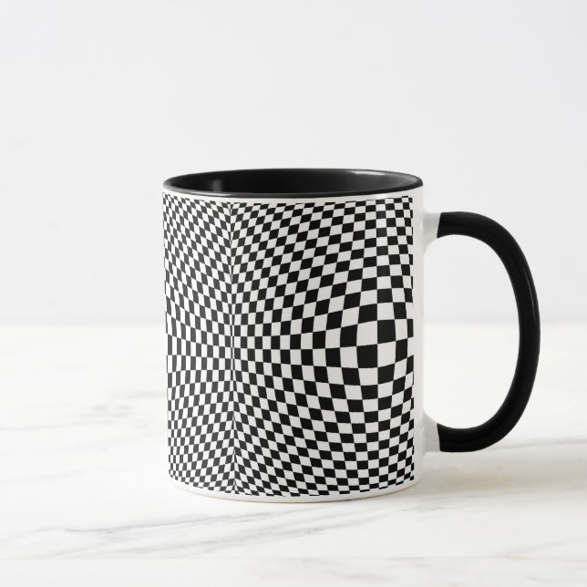 Schwarz-Weiß-Schachbrettmuster Tasse (Rechts)