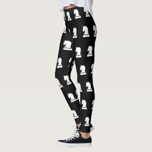 Schwarz-Weiß-Schachmuster-Leggings Leggings