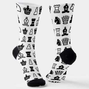Schwarz-Weiß-Schachmuster Socken