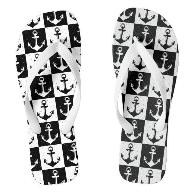 Schwarz-Weiß-Schachtel Flip Flops (Fußbett)