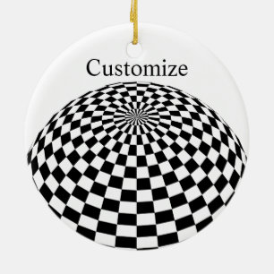 Schwarz/Weiß-Schachtel Keramik Ornament