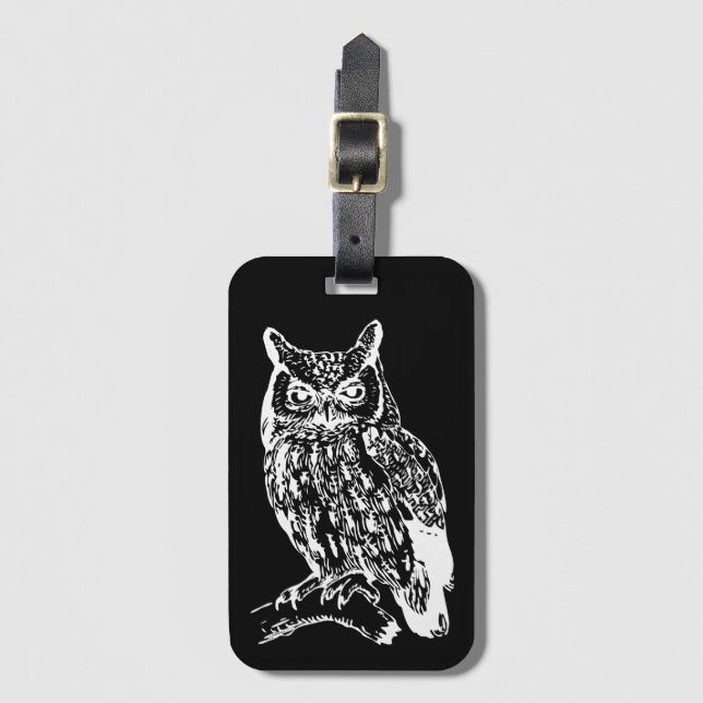 Schwarz-Weiß-Schale Gepäckanhänger (Vorderseite Vertikal)