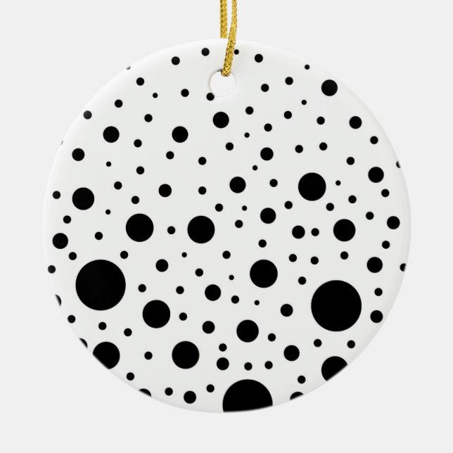 Schwarz-Weiß-Schaltkreisdesign Keramikornament (Vorne)
