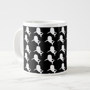 Schwarz-Weiß-Schattenhai-Walmuster Jumbo-Tasse