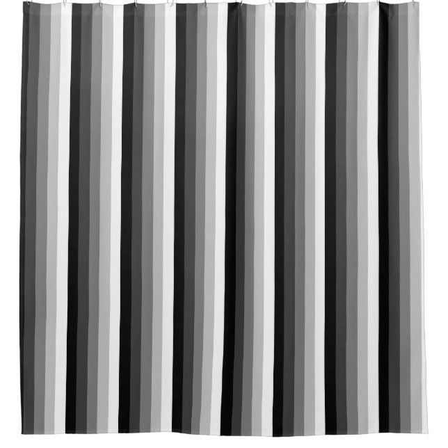 Schwarz-Weiß-Schattenstreifen Duschvorhang (Vorderseite)