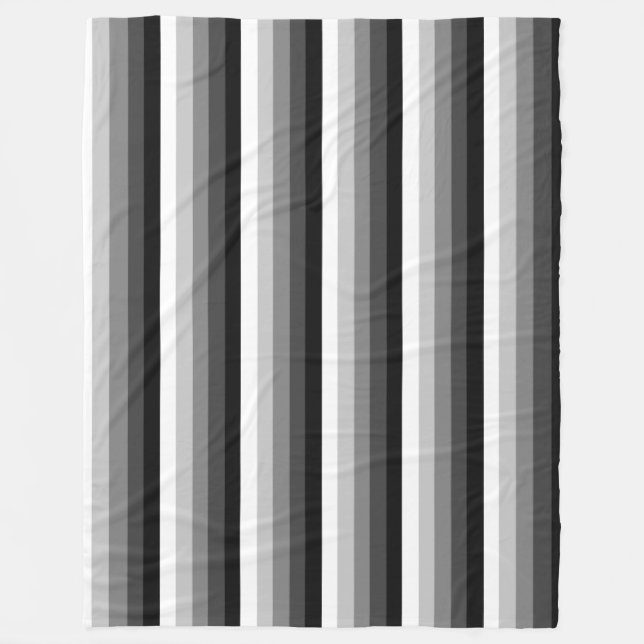 Schwarz-Weiß-Schattenstreifen Fleecedecke (Vorderseite)