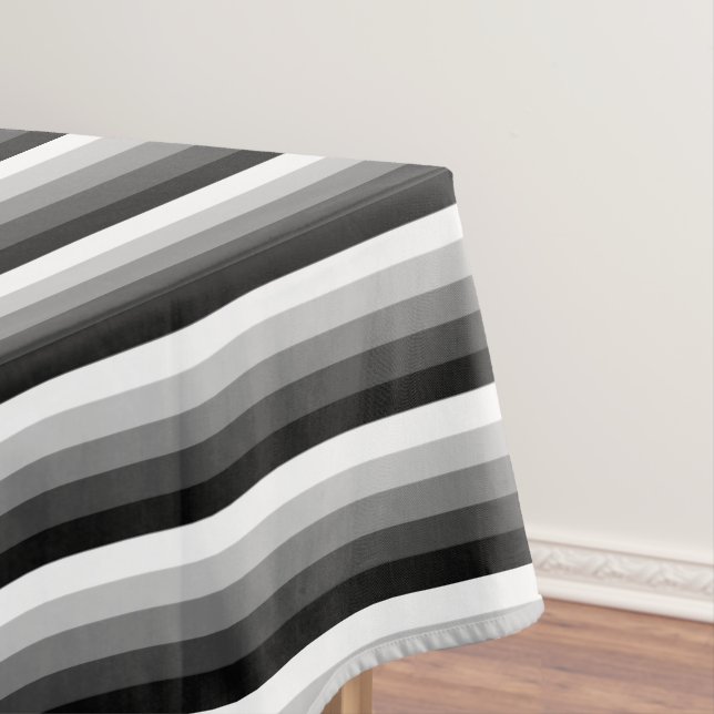Schwarz-Weiß-Schattenstreifen Tischdecke (Beispiel)