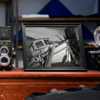 Schwarz-Weiß-Schiffswrak