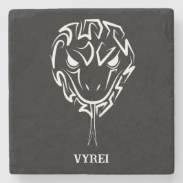 Schwarz-Weiß-Schlange Steinuntersetzer