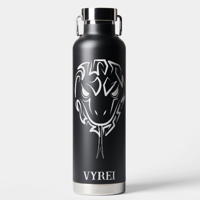 Schwarz-Weiß-Schlange Trinkflasche (Vorderseite)