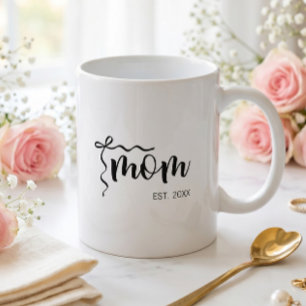 Schwarz-Weiß-Schleife Skript Mom Etabliert Elegant Kaffeetasse
