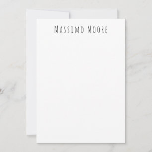 Schwarz Weiß Schlicht Elegant Casual Eigener Name Mitteilungskarte