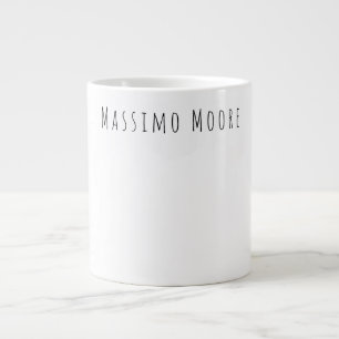 Schwarz Weiß Schlichte Elegante Casual Eigenname Jumbo-Tasse