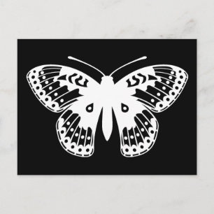 Schwarz-Weiß-Schmetterling-Druck Postkarte
