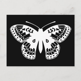 Schwarz-Weiß-Schmetterling-Druck Postkarte