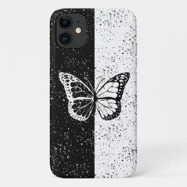 Schwarz-Weiß-Schmetterling Elegant gepunktete Klas Case-Mate iPhone Hülle