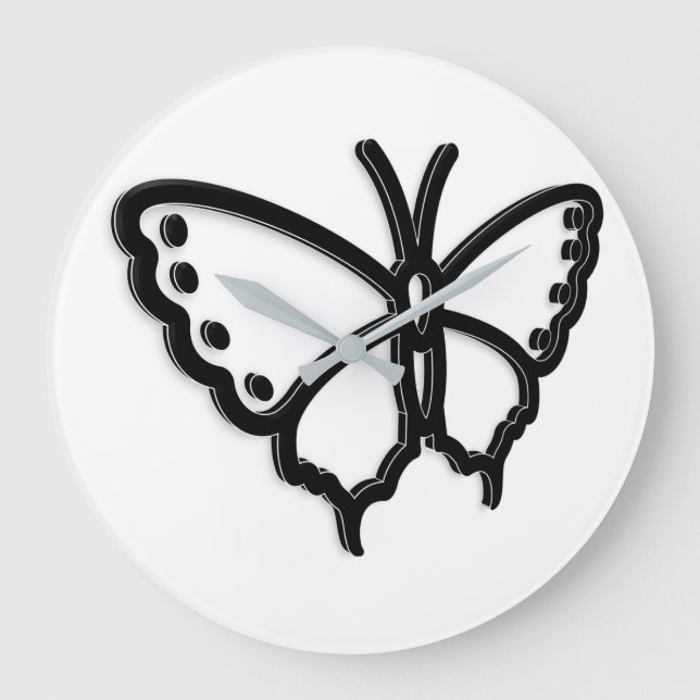 Schwarz-Weiß-Schmetterling Große Uhr (Vorderseite)