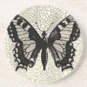 Schwarz-Weiß-Schmetterling im Hintergrund Getränkeuntersetzer