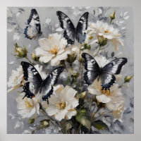 Schwarz-Weiß-Schmetterlinge auf weißen Blume,