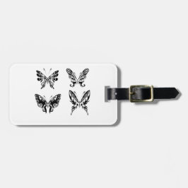 Schwarz-Weiß-Schmetterlinge Gepäckanhänger