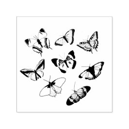 Schwarz-Weiß-Schmetterlinge-Hochzeit Permastempel
