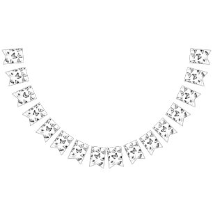 Schwarz-Weiß-Schmetterlinge Hochzeitsbrille Wimpelkette