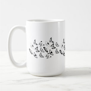 Schwarz-Weiß-Schmetterlinge Kaffeetasse